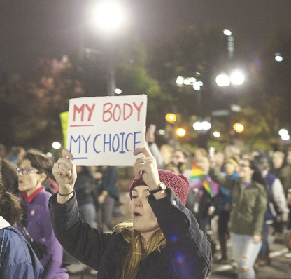 Students protest Donald Trumps election in 2016.