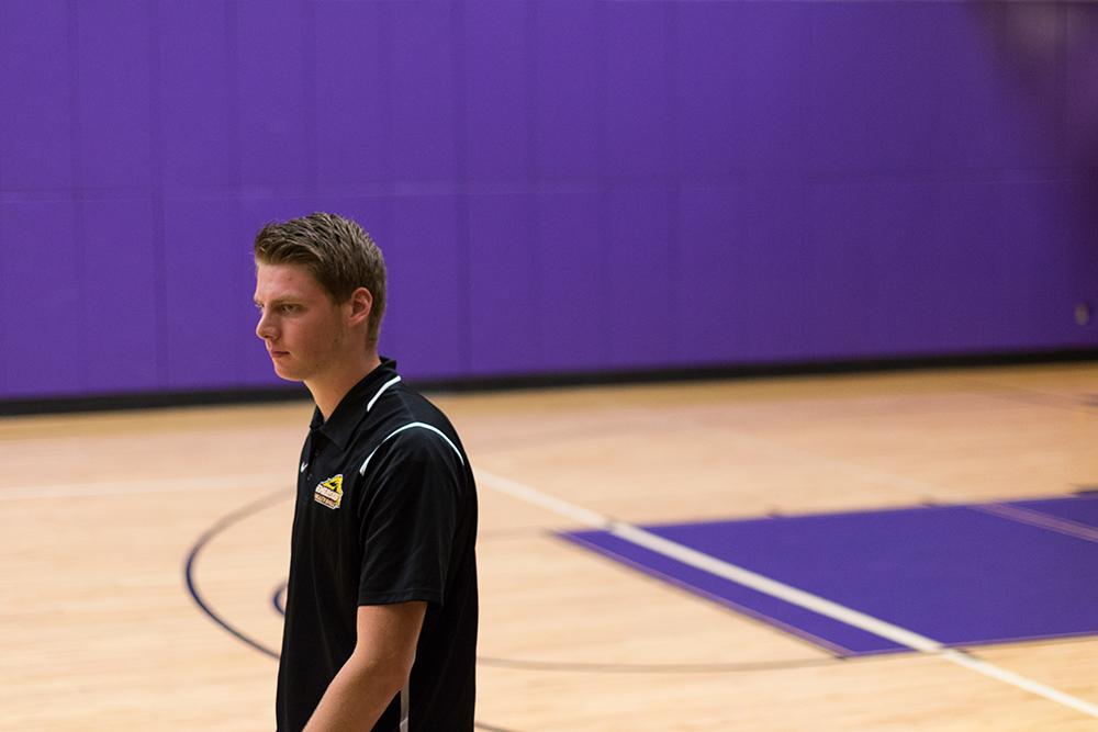 New Lions assistant volleyball coach Tristan Davis, who played against Emerson’s men’s volleyball team in the GNAC last season, will work with both teams. ASHTON LYLE / BEACON CORRESPONDENT