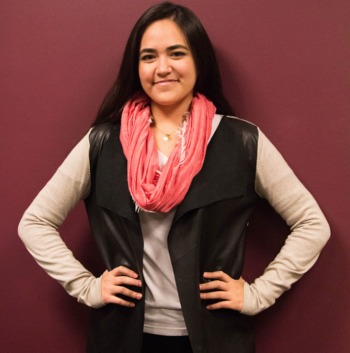 Junior journalism major Alejandra Zimmermann recruits students of color as a Diversity Outreach Intern.
CASSANDRA MARTINEZ / BEACON STAFF