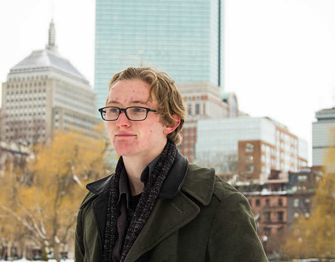 Owen Elphick is the youngest writer to be published in The Hartford Courants Poets Corner. Photo: Cassandra Martinez/ Beacon Staff