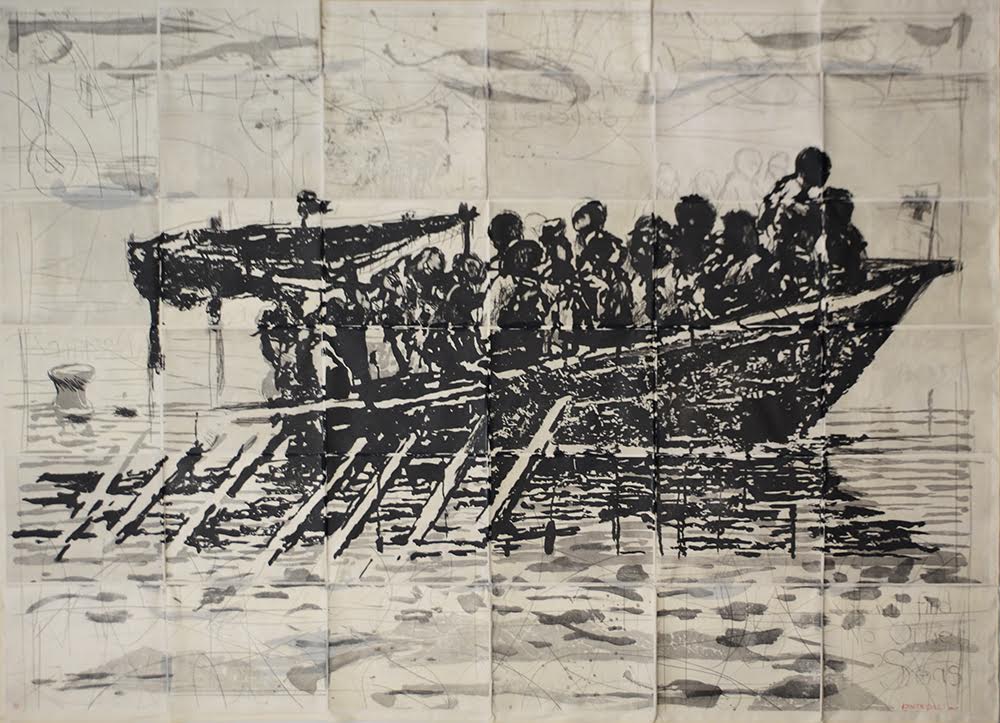 Refugees (You Will Find No Other Seas) is the focal point of the Urban Arts Gallerys new William Kentridge Exhibit. Photo: Courtesy of Joseph Ketner II.