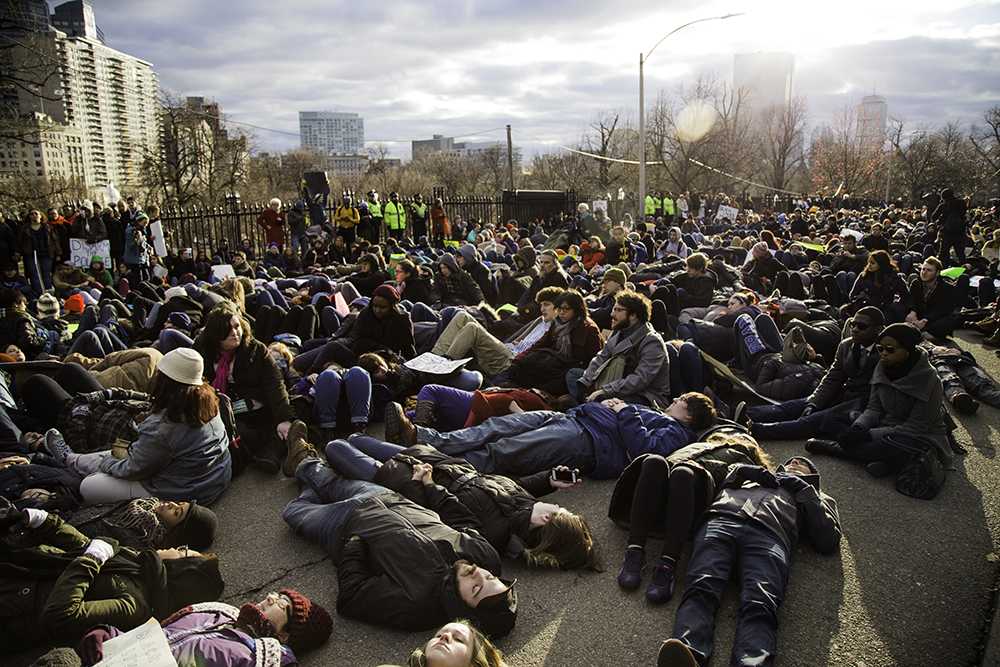 Protesters+marched%2C+chanted%2C+and+held+a+%22die-in%22+on+Martin+Luther+King+Jr.+Day+EVAN+WALSH+%2F+BEACON+STAFF%0A