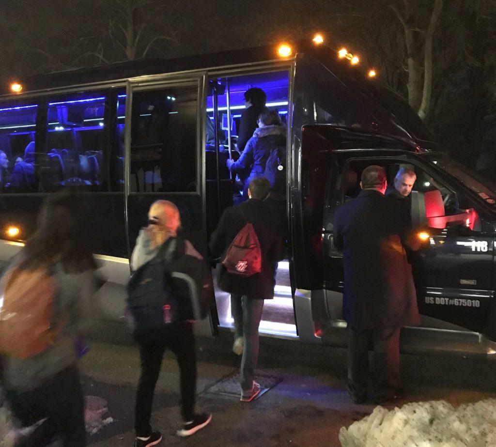 Students board a bus headed for Washington, D.C. ahead of the national gun-reform rally. Belen Dumont / Berkeley Beacon
