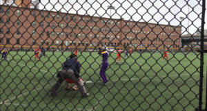 The Lions won the first game over WPI 9-8, before losing the second 9-5. Photo: Max Wildstein/Beacon Correspondent
