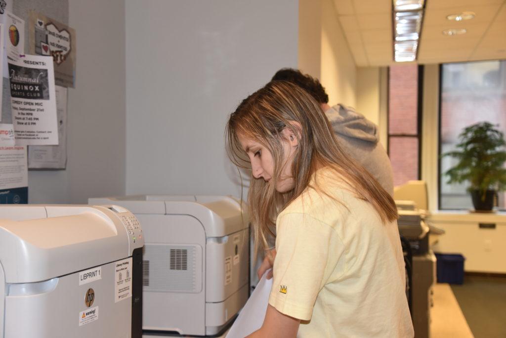 Students now have $10 in printing credits after an SGA initiative called for more credits. Kathryn Killmeyer / Beacon Correspondent 