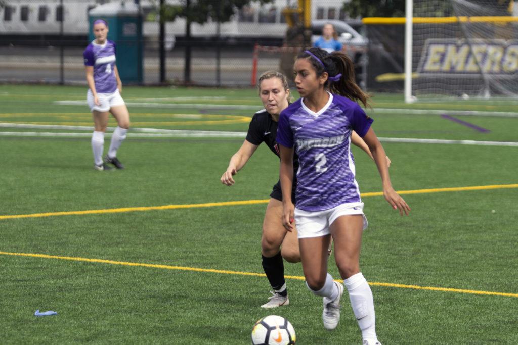 Benavente not only plays as a defender for the women's soccer team, but as an attacker as well. Photo: Kyle Bray/Beacon Staff. 