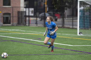 Rose is second in the NEWMAC in saves with 36. Photo: Kyle Bray/Beacon Staff.