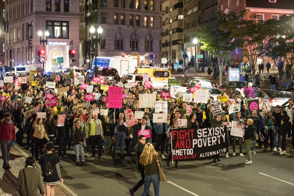 Emerson student leads march through Boston against Kavanaugh