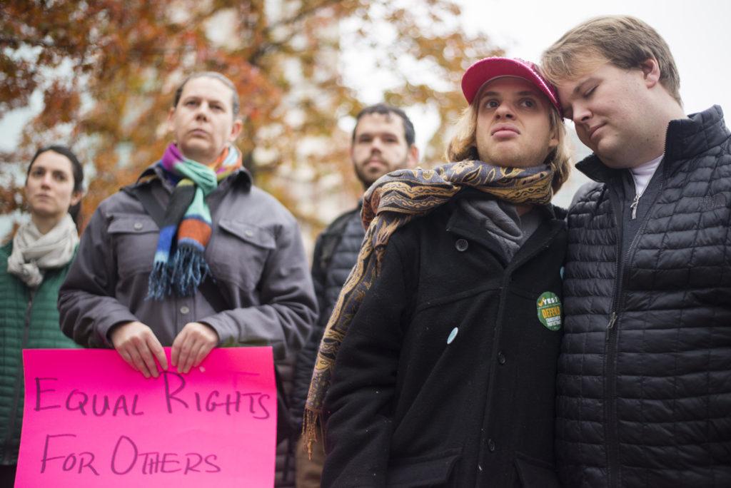 Protestors rally against threats to transgender community