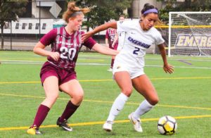 Sophomore Amanda Benavente (right) scored three goals last season as a defender. Photo by Anissa Gardizy / Beacon Staff