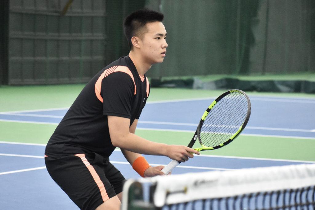 Freshman Bass Lin is undefeated in singles matches this season, having not lost one set all year. Photo by Abbey Finn / Beacon Correspondent