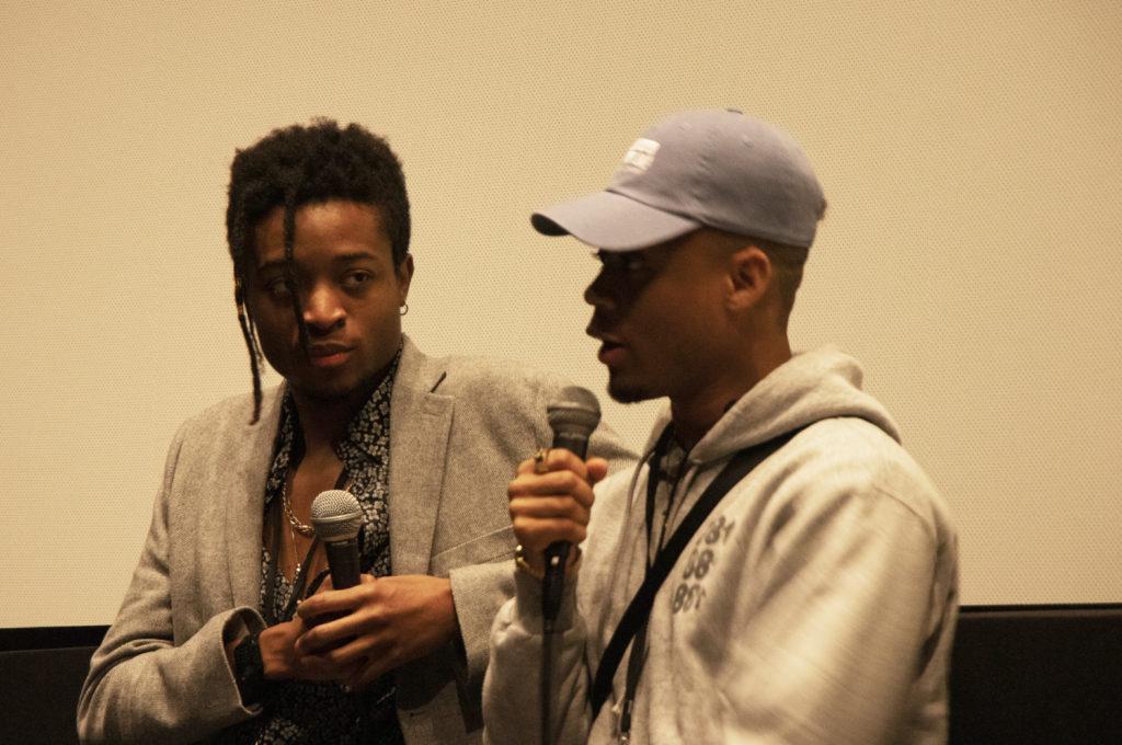 Evan McDonald (left) and Jeru Berry (right) created No Whites Allowed and the documentary won the Audience Award at Emersons Film Festival. - Photo by Thomas Bloxham / Beacon Correspondent