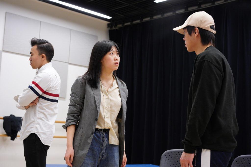 Junior Alison Qu (center) said many other Boston colleges, such as Boston University, have their own Chinese student theater groups and Qu decided Emerson needed their own. - Photo by Xinyi Tu - Beacon Staff