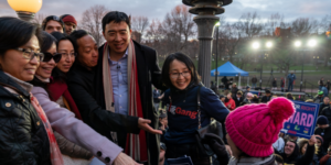 Presidential candidate Andrew Yang brings campaign to Boston Common