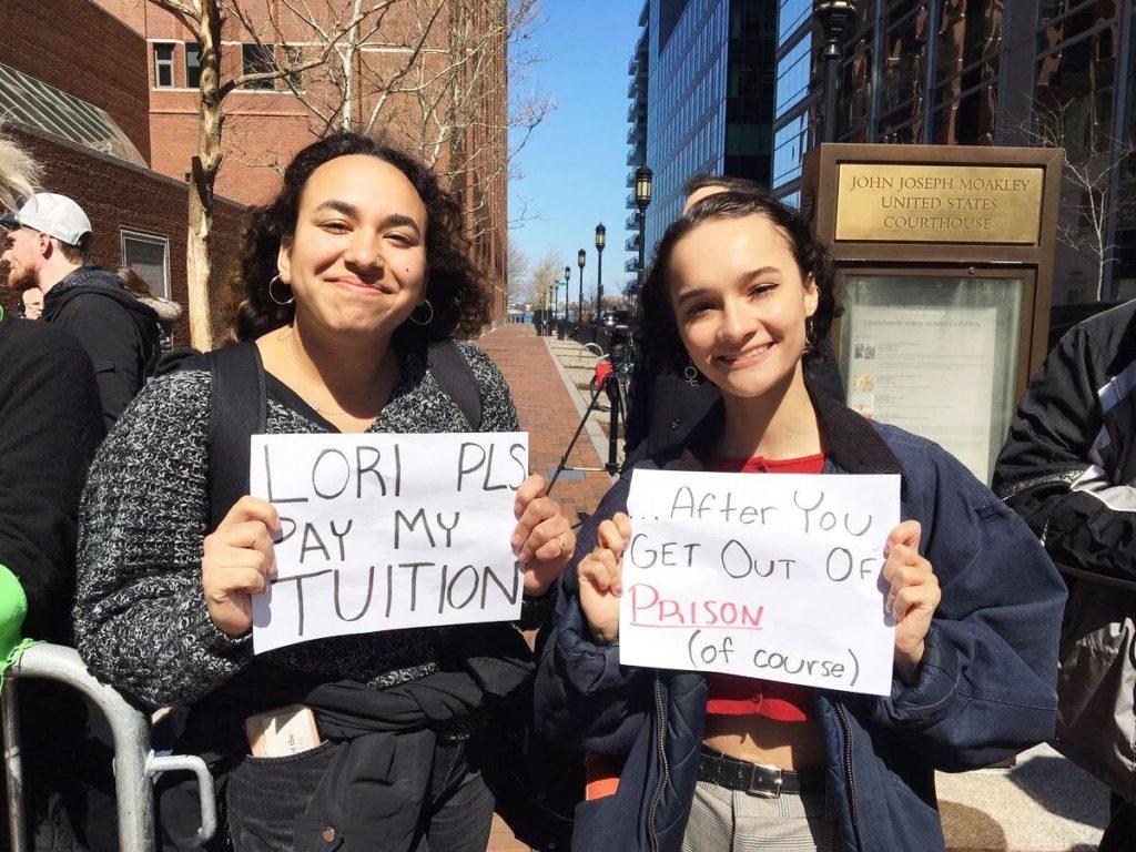 Senior Vivi Bonomie (left) and sophomore Mackenzie Thomas (right) traveled to a local courthouse to see high-profile celebrities involved in the national college admission scandal. Photo Courtesy of Mackenzie Thomas