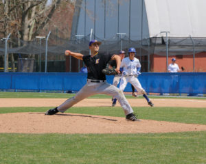 Junior baseball pitcher leading NEWMAC in strikeouts