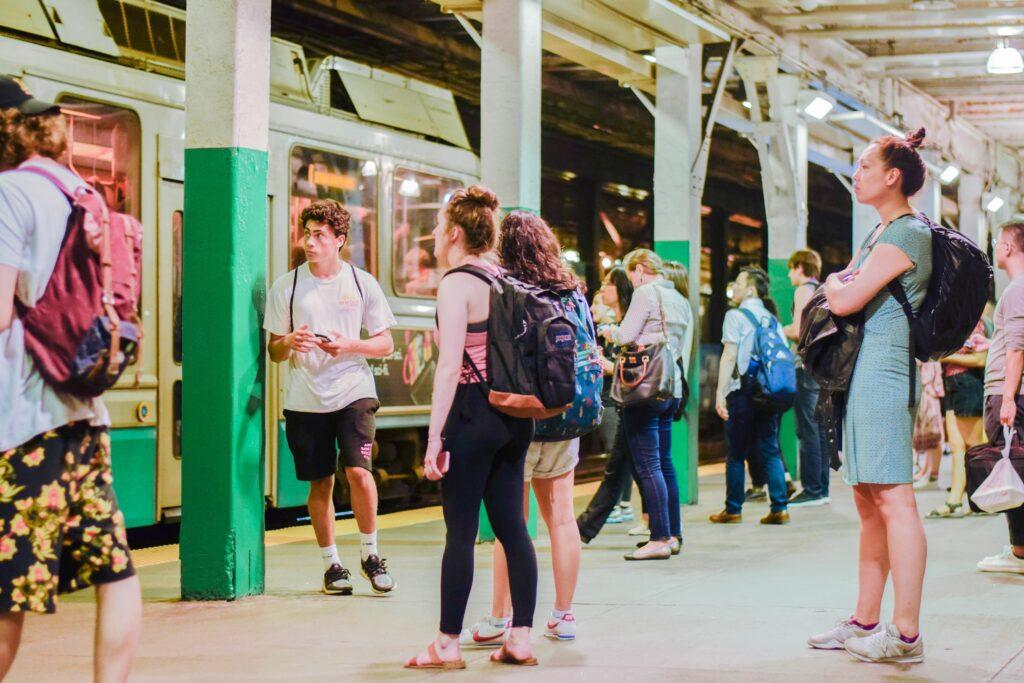 The MBTA construction is part of an $8 billion, five-year plan to modernize the trains. Jakob Menendez/Beacon Staff
