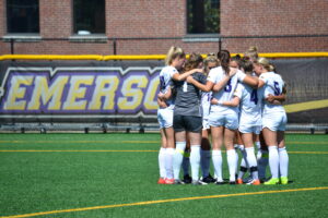 Freshmen Ainslee MacQuarrie and Sage Stack scored their first collegiate goals in the Lions' home opener on Aug. 30. Photo by Carol Rangel / Beacon Correspondent