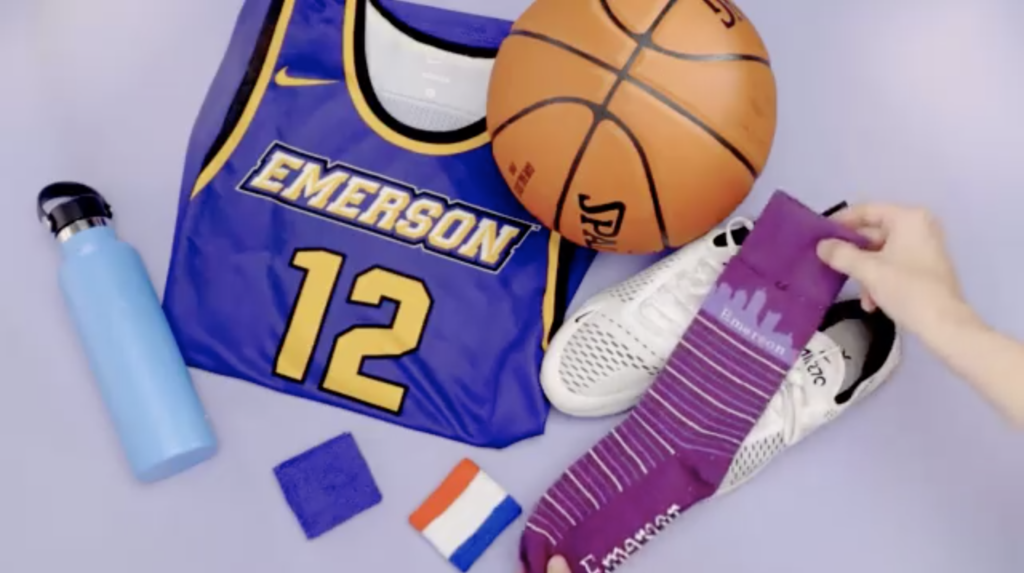 Donations from Tight Knit go to benefit student organizations. Screenshot from Emerson College Alumni Association Facebook Video. 