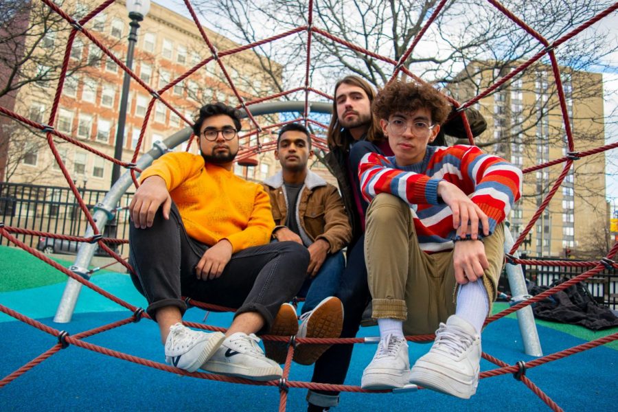 Karthik Ramaswami ‘22, Amogh Matthews ‘22, Henry Tyndall ‘22, and Thomas Chadwick ‘22 plan to release first music video and new single for their band Sunsetta this January.  