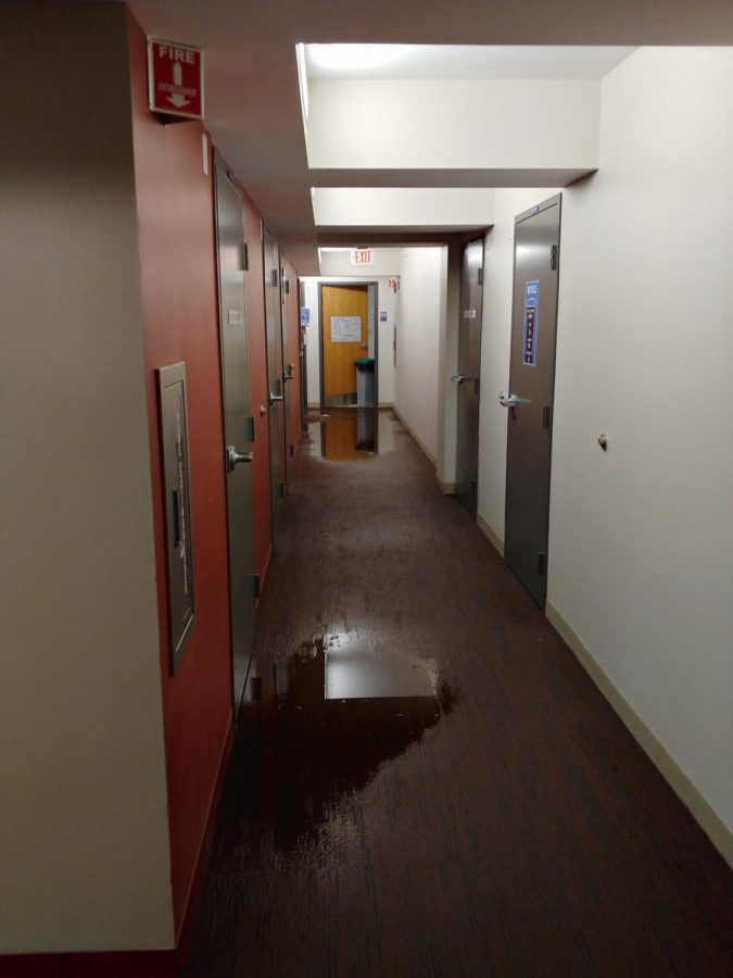 Flooding on the fifth floor of Piano Row.