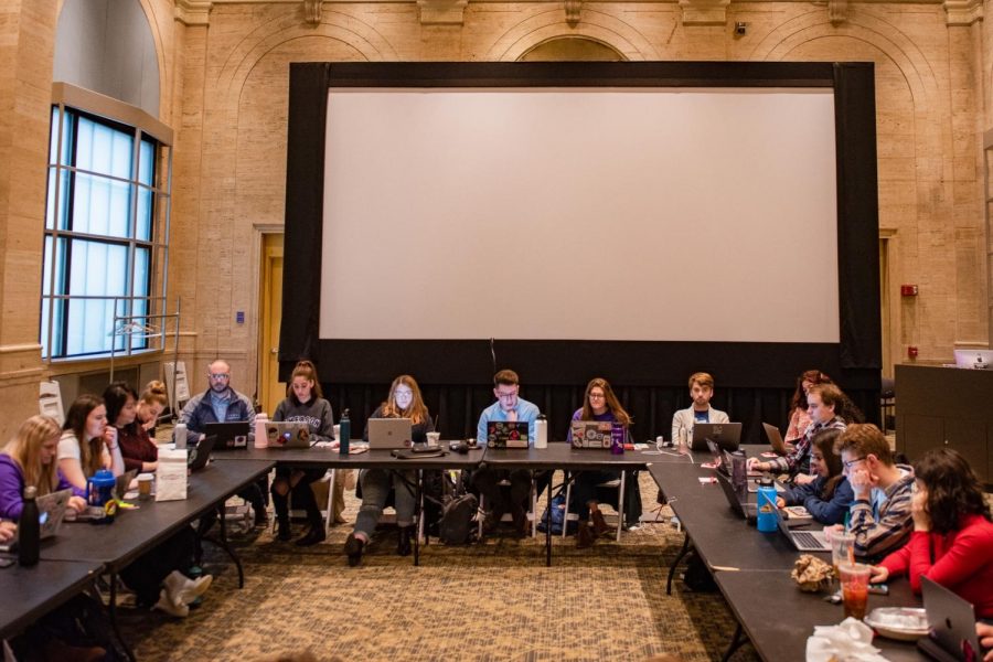 The Student Government Association at their weekly meeting. Photo credit: Charlie Mckenna