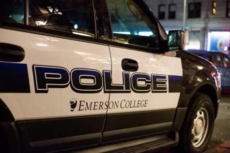 An Emerson College Police car.