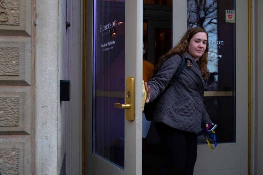 The accessible push button was installed at the Walker Building front entrance over spring break.