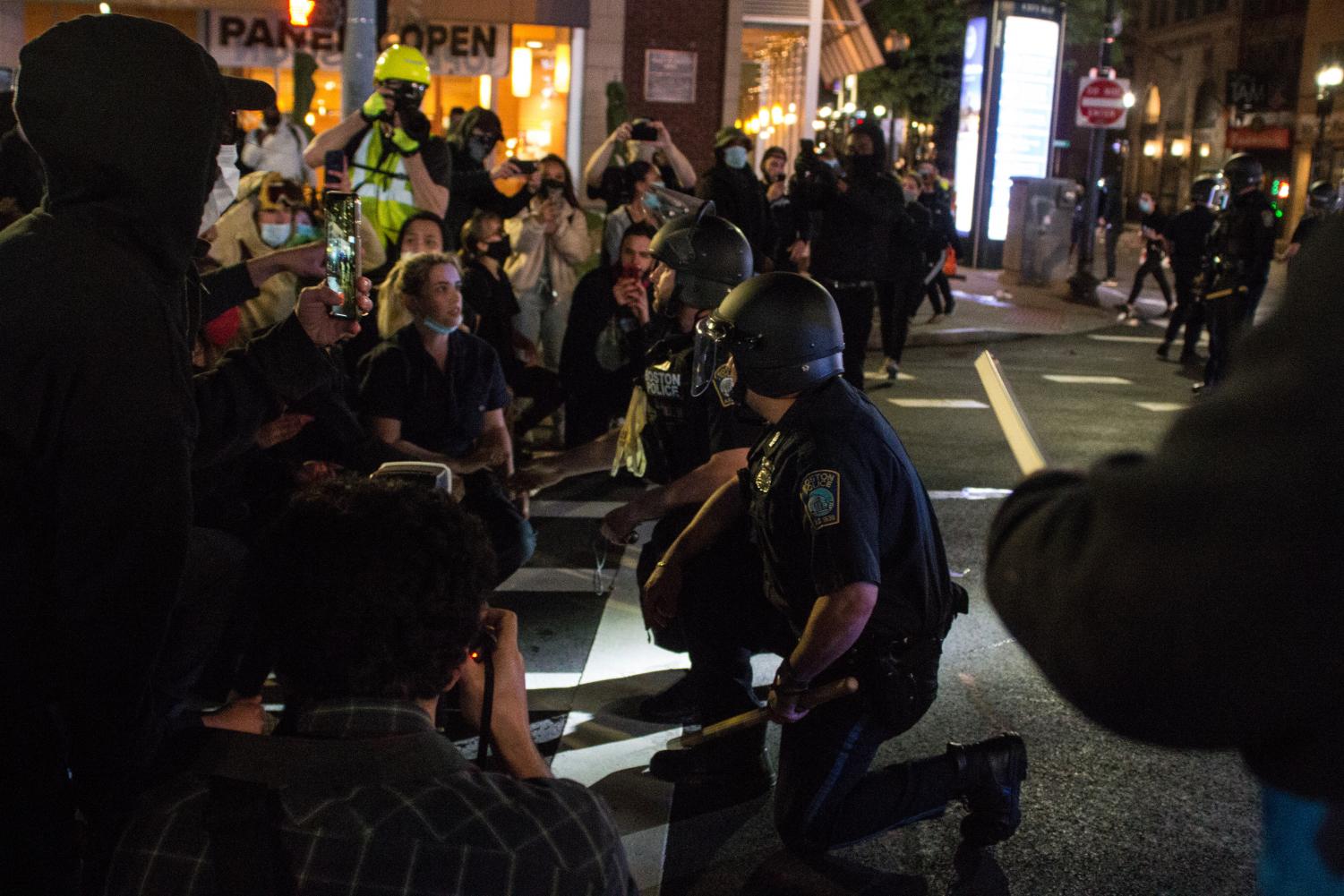Violence+erupts+near+Boston+campus+as+police+and+protesters+clash