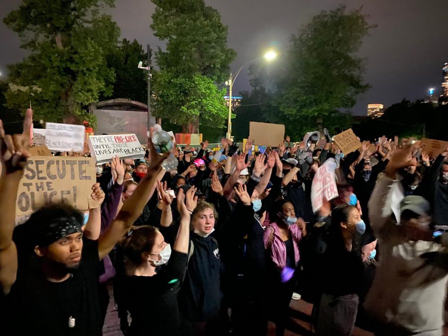 Hundreds gathered outside the Massachusetts State House on Tuesday to protest police brutality  