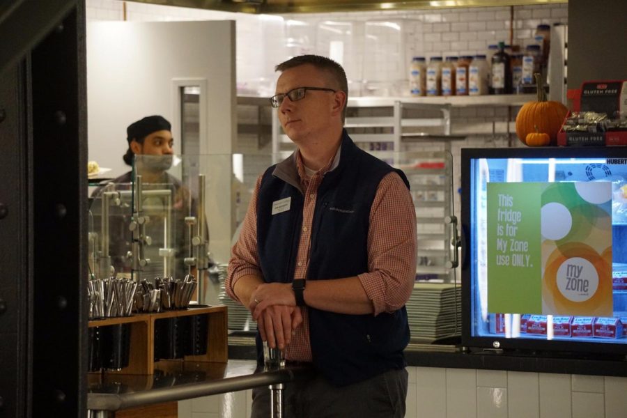 Erik Muurisepp in the Dining Center in Sept. 2017.