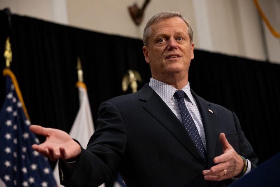 Gov.+Charlie+Baker+announced+Tuesday+that+Massachusetts+would+push+forward+with+its+economic+reopening%2C+with+lower-risk+communities+poised+to+enter+the+second+step+of+Phase+3+in+the+reopening+plan.