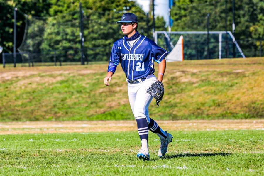 Avery Smith, a recruit for Emersons Mens Baseball team, playing for Canterbury.