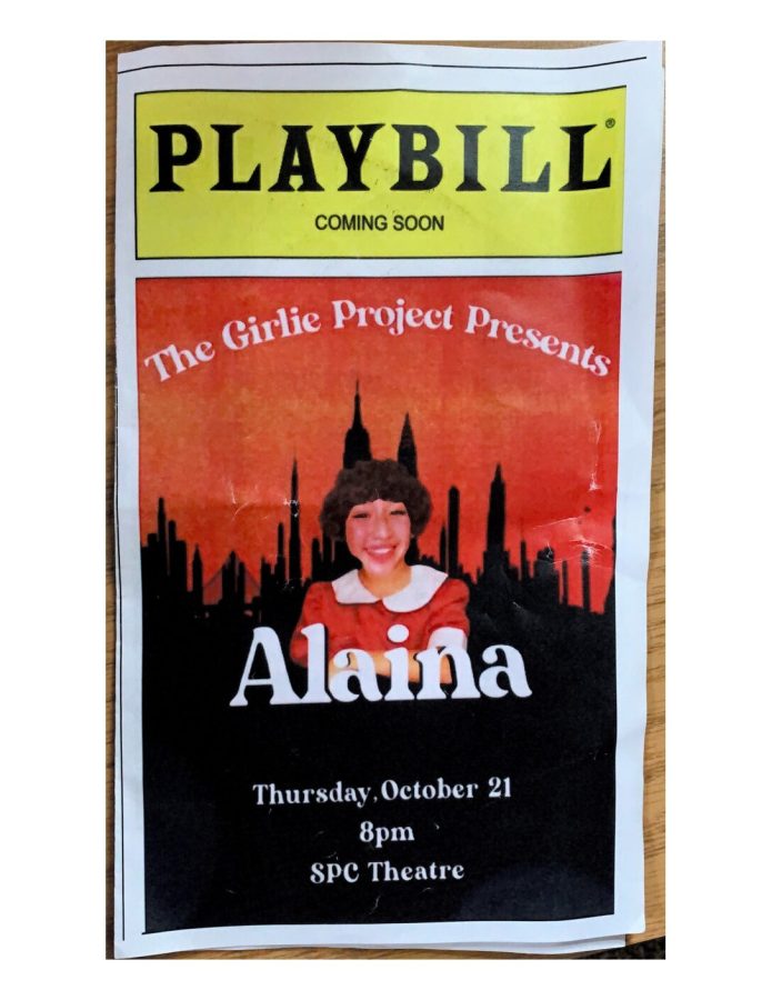 The playbill for Alaina.