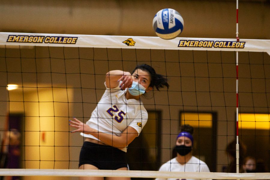 Isabella Chu recorded 11 kills in the loss to MIT on Sept. 13.