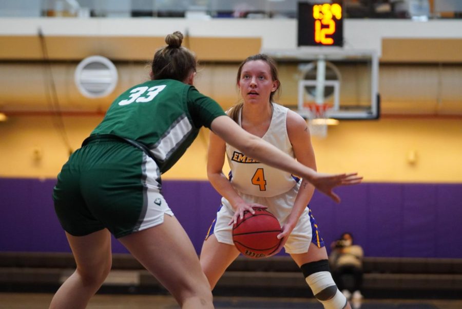 Senior forward Katie Beckmann scored eight points and six rebounds against Babson College on Feb. 23