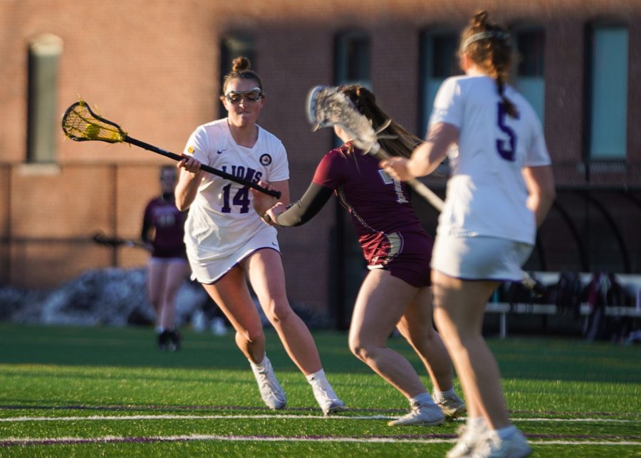 Senior+midfielder+Ainsley+Basic+had+nine+shots+on+goal%2C+six+of+which+found+the+back+of+the+net+against+Rhode+Island+College