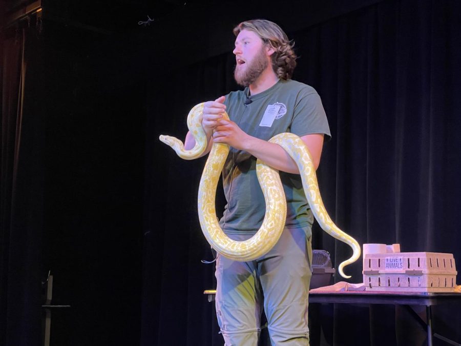 Animal Adventures family zoo and animal rescue center brought live creatures to the Student Performance Center in the Little Building on Jan. 21.