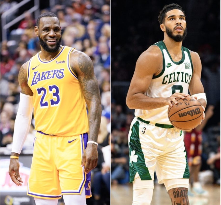 Social media erupted after referees missed a foul committed by Celtic Jayson Tatum on Lakers LeBron James. (Photos via Creative Commons)