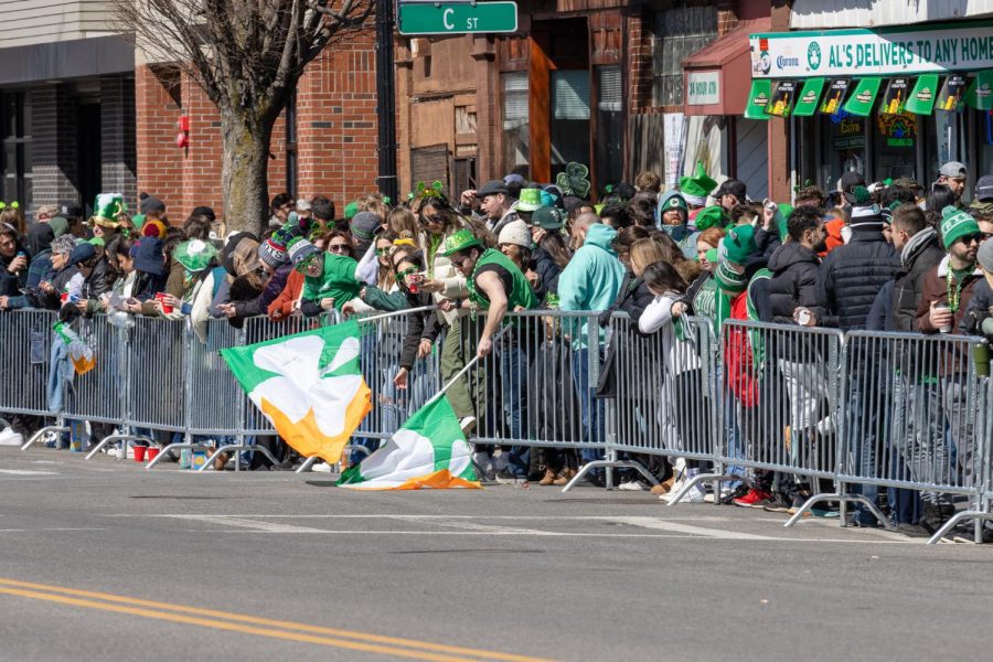 St. Patricks Day Parade crowd.