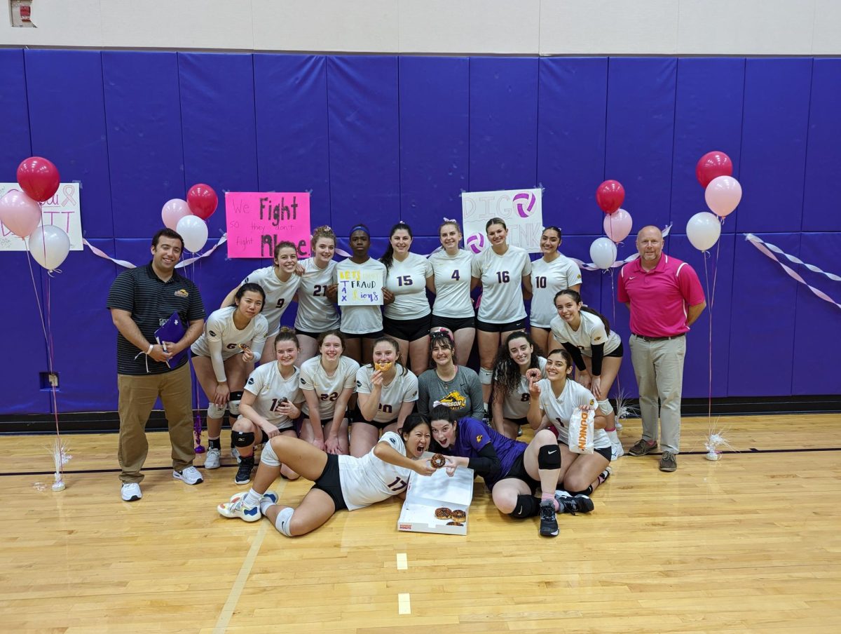 The womens volleyball teams 2022 Dig Pink Game. (Photo courtesy of Ben Read)