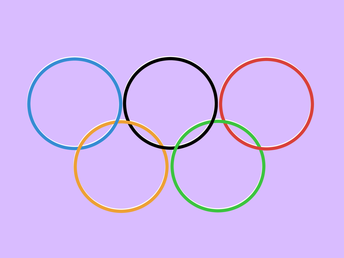 The Olympic rings. Illustration by Rachel Choi.