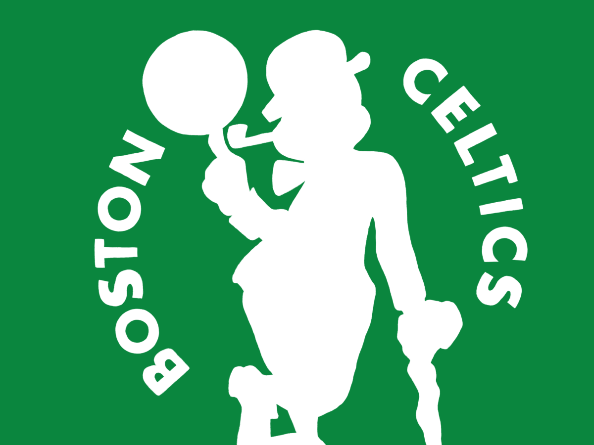 A silhouette of the Boston Celtics logo. Illustration by Rachel Choi.