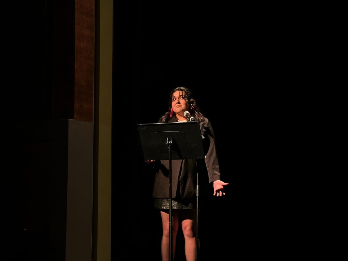 Daniella Lopez-White performs in the Spring 2024 Southwick Recital held in the Robert J. Orchard Theater at the Paramount Center on Wednesday, March 20. (DJ Mara/Beacon Staff)