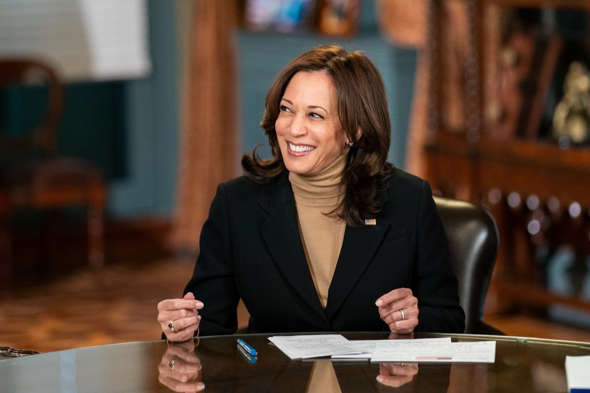 Vice President Kamala Harris participates in an interview on the NBC Today Show with anchor Savannah Guthrie Wednesday, Feb. 17, 2021, in the Vice Presidents Ceremonial Office in the Eisenhower Executive Office Building of the White House. 
 
This official White House photograph is being made available only for publication by news organizations and/or for personal use printing by the subject(s) of the photograph. The photograph may not be manipulated in any way and may not be used in commercial or political materials, advertisements, emails, products, promotions that in any way suggests approval or endorsement of the President, the First Family, or the White House.