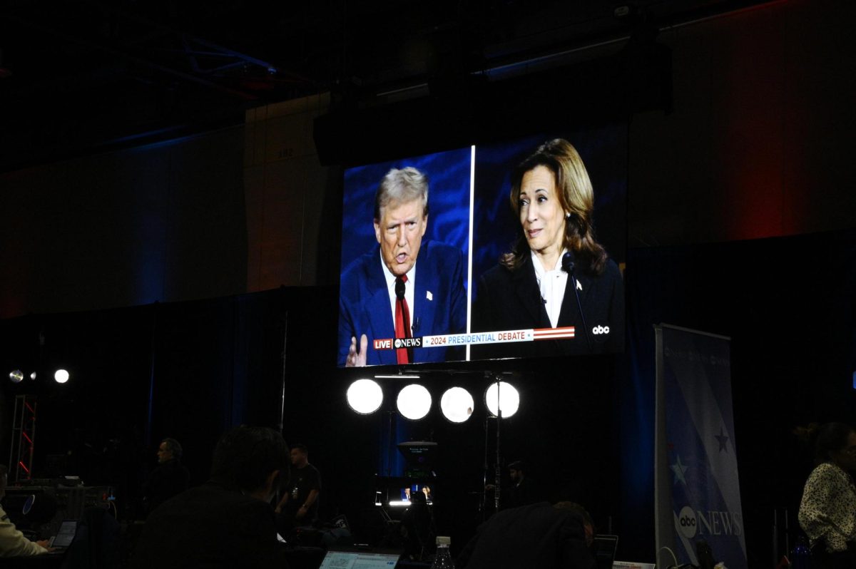 Trump and Harris faced off in a tense debate in Philadelphia on September 10, 2024 (Bryan Hecht / Beacon Staff).