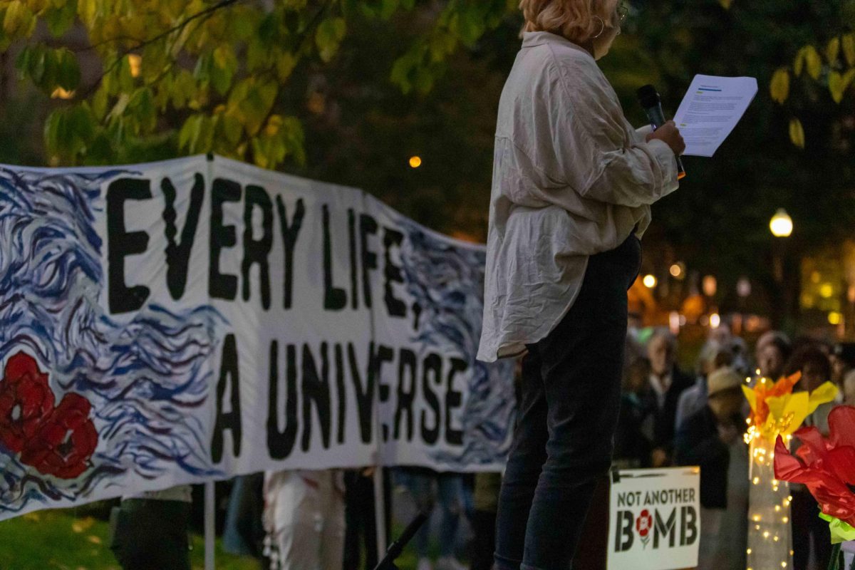 The rally held in Boston Public Garden on Oct. 7 was hosted by IfNotNow, an American Jewish led organization which according to their website hopes to, “end U.S. support for Israel's apartheid system and demand equality, justice, and a thriving future for all Palestinians and Israelis" (Rian Nelson / Beacon Staff)