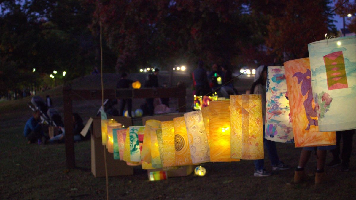 Handcrafted lanterns for sale at the parade. (Fiona McMahon / Beacon Staff)