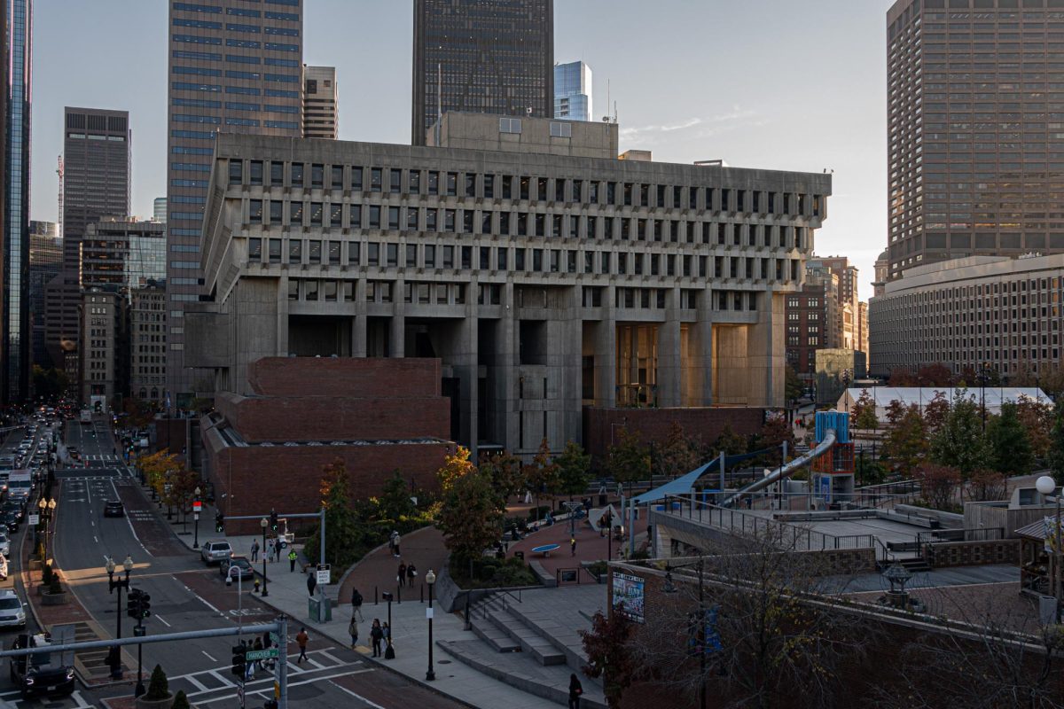 Boston City Hall Plaza in the evening on Monday, October 28, 2024.(Nick Peace/ For the Beacon, File)