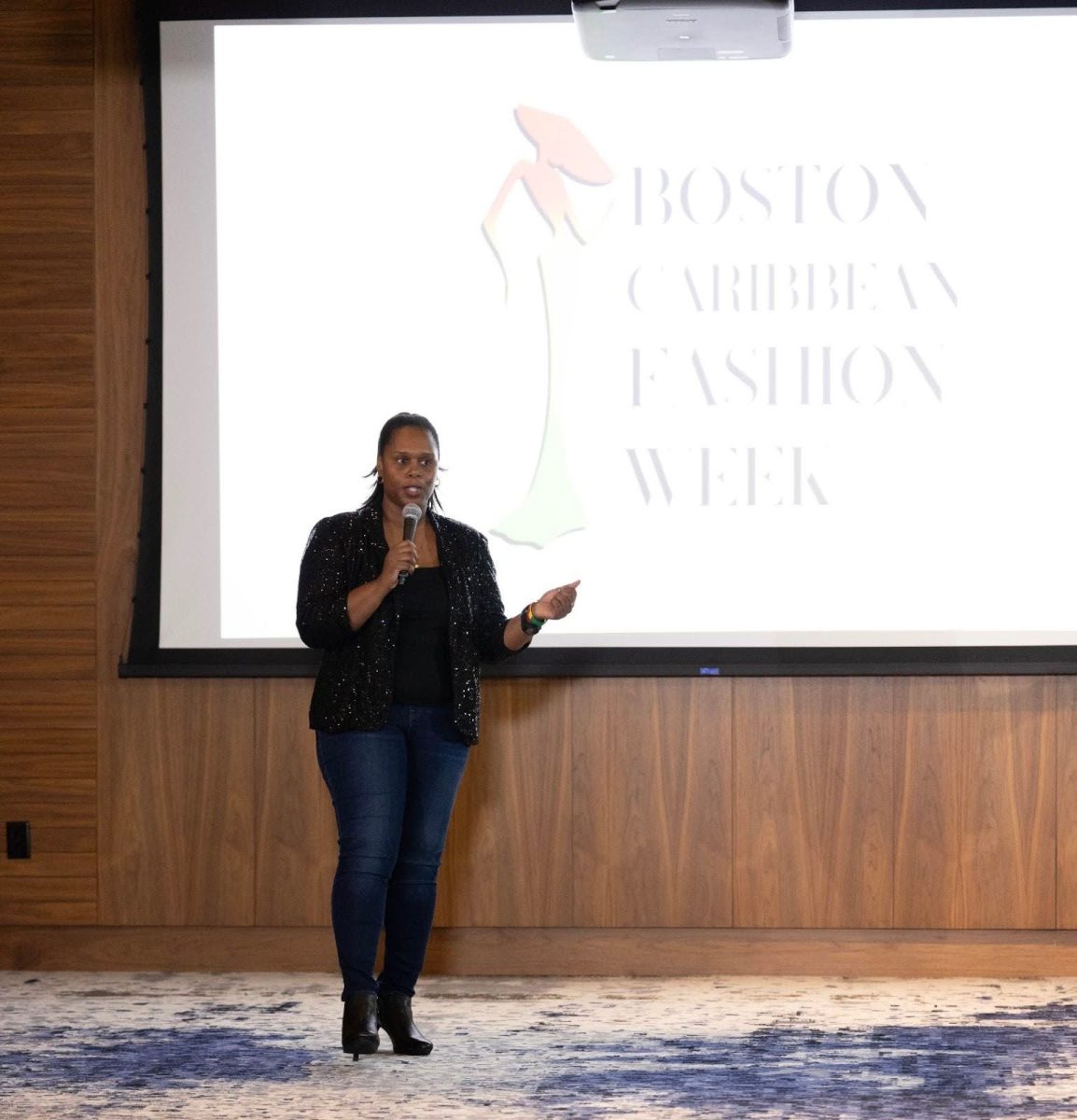 Founder Althea Blackford shares sentiments about growth and future at the BCFW Runway Show on Oct. 19, 2024. (Famous BTS Magazine) 